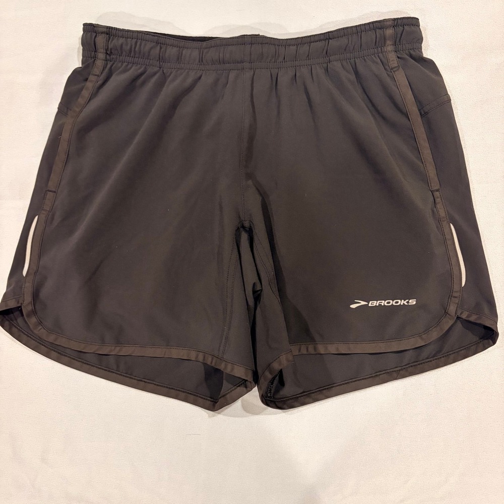 Brooks Equilibrium Running Shorts Womens Small Black 5" Inseam Pockets Drawcord